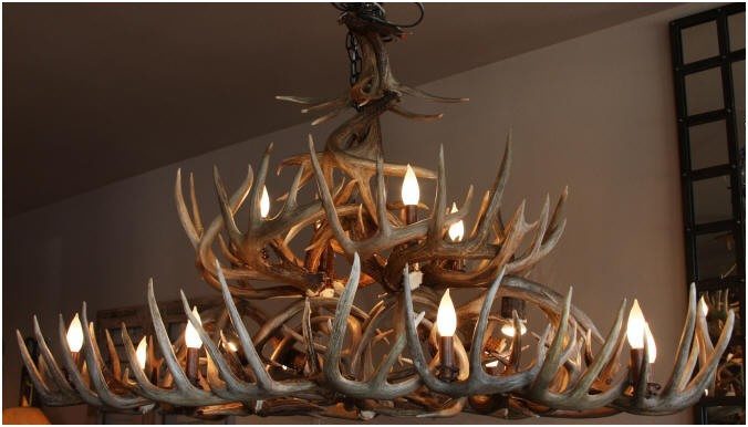 52 antler whitetail chandeliera