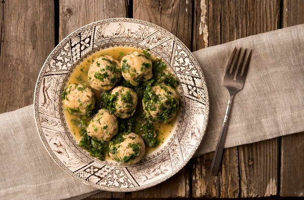 German Fish Meatballs with Green Sauce. Image by Holly A. Heyser