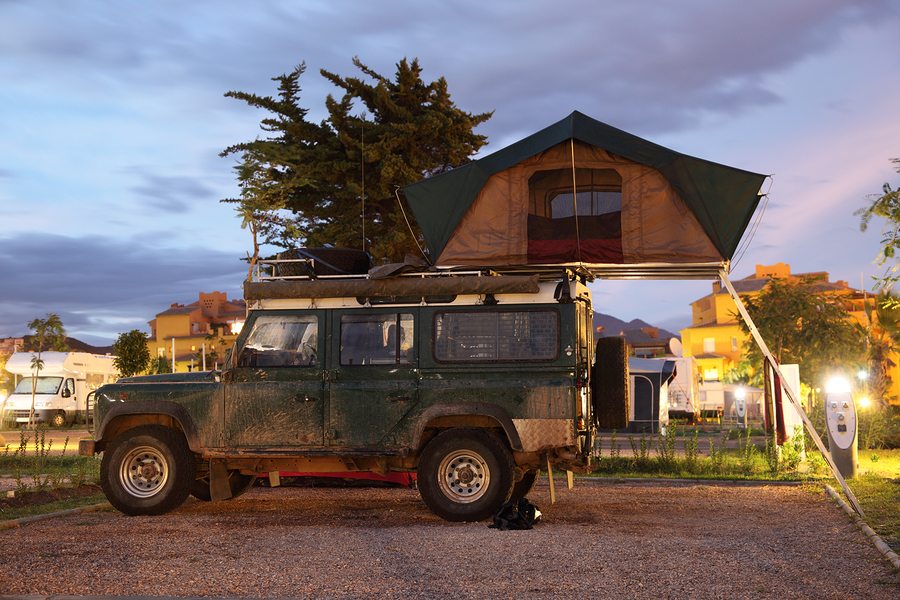 Safari Jeep With A Roof Tent