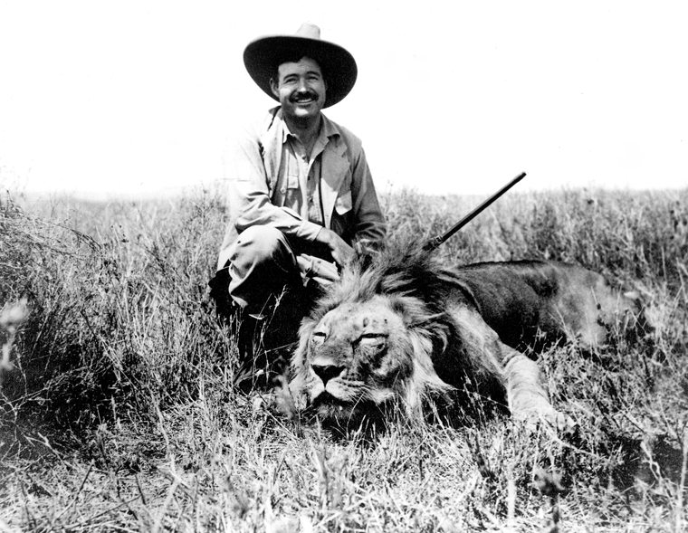 EH 7018P Ernest Hemingway on safari, Africa. January, 1934. Photograph in the Ernest Hemingway Photograph Collection, John F. Kennedy Presidential Library and Museum, Boston.