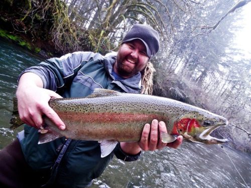 The author with a February winter steelhead