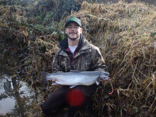 Russel Wright with an early January winter steelhead