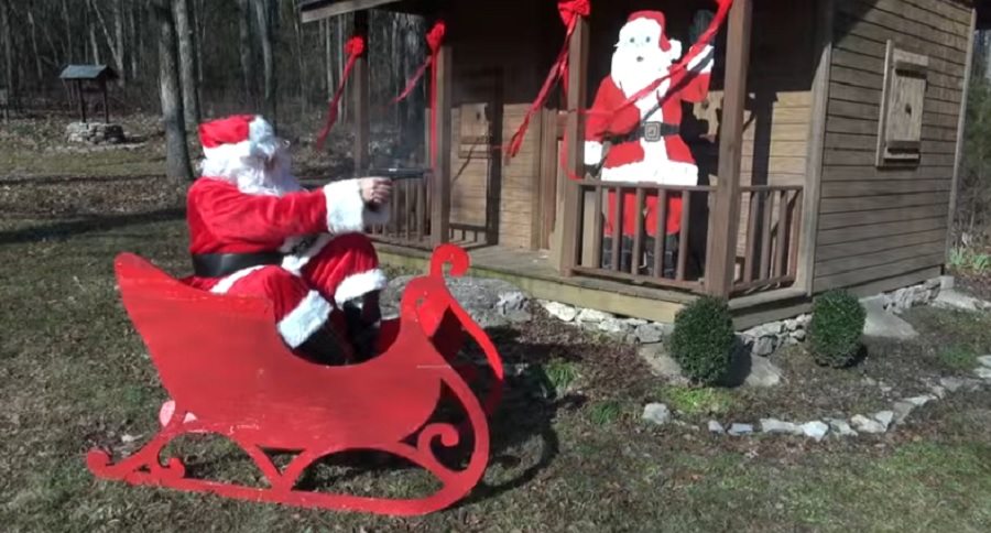 Santa Claus plays Jingle Bells