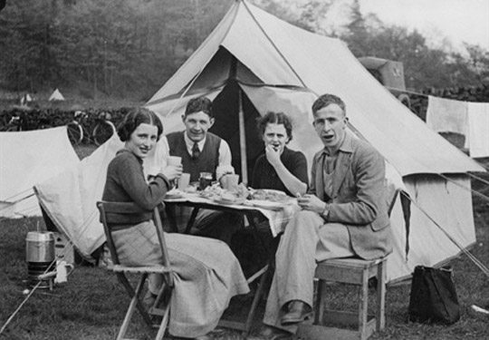 1930s-camping-in-a-tent