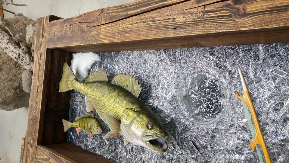 This Ice Fishing-Themed Taxidermy Table is Insanely Awesome