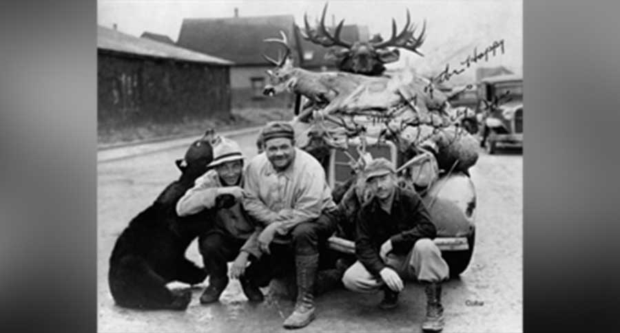 babe ruth vintage hunting photo