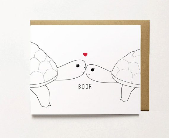 Booping turtles valentine's day card