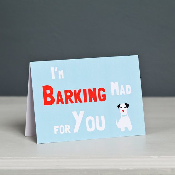 Barking mad for you valentine's day card