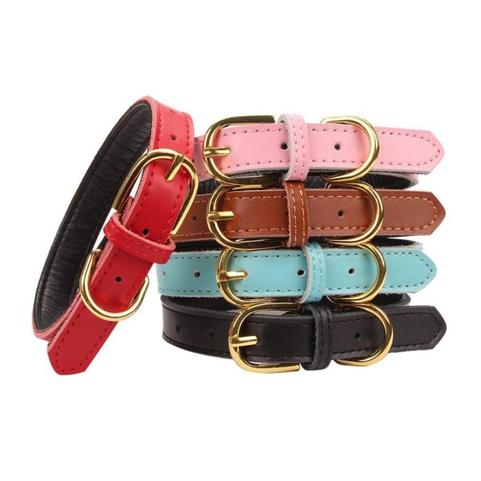 Basic Classic Padded Leather Pet Collars