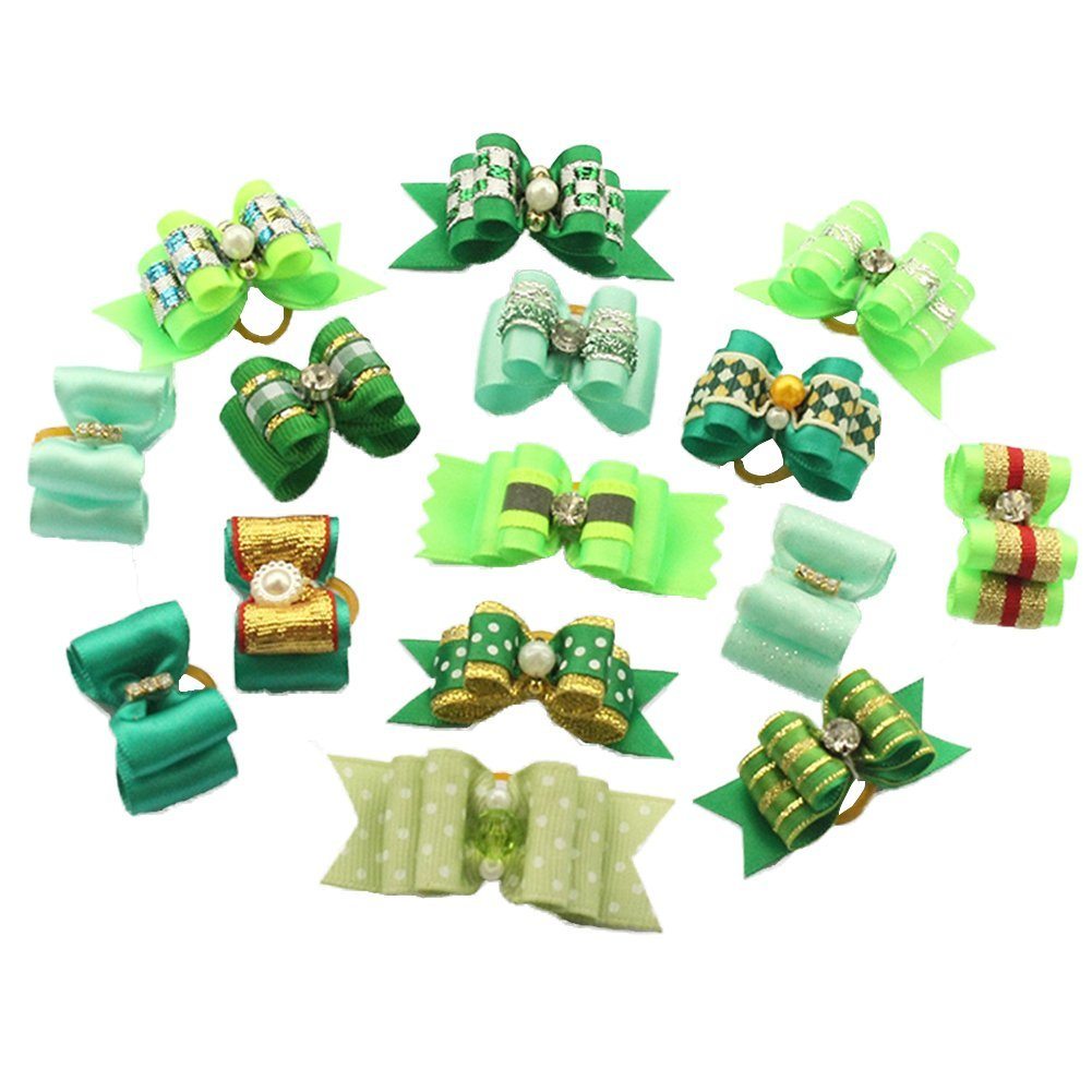 assorted green hair ribbons