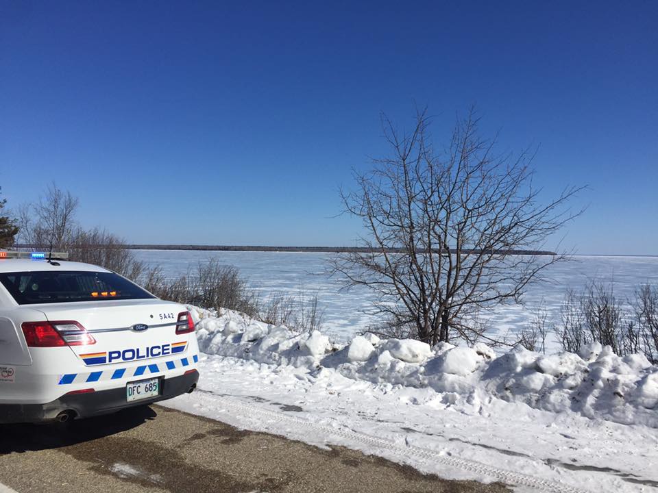 truck plunges through ice