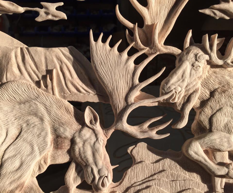 moose antler carving