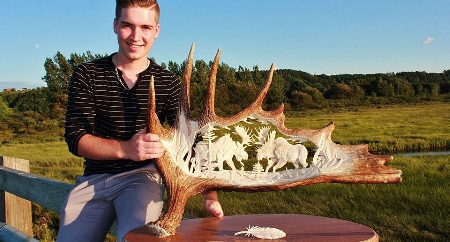 moose antler carving