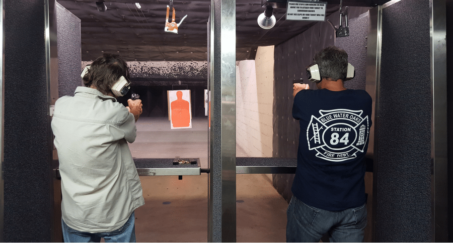 men shooting