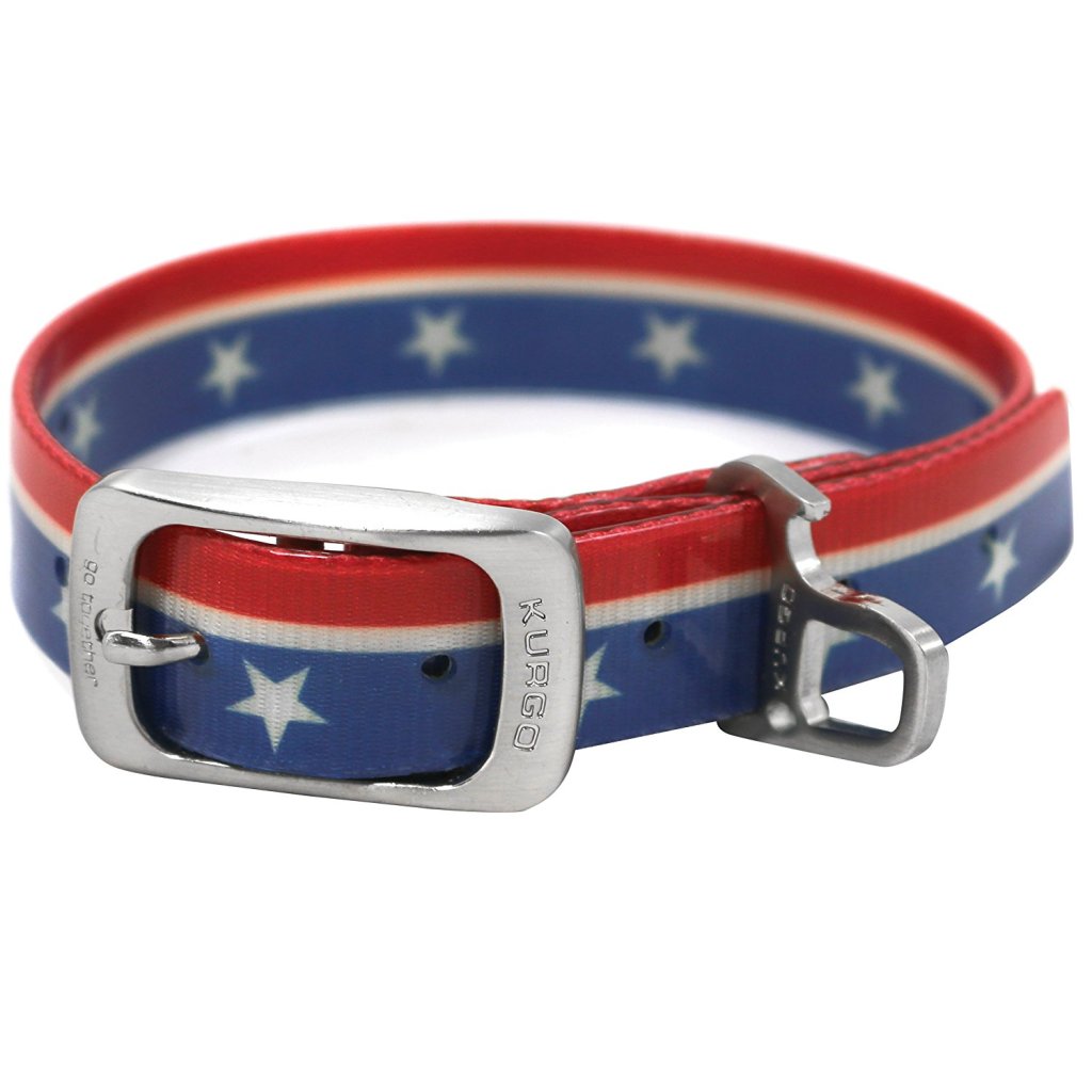 red white and blue collar
