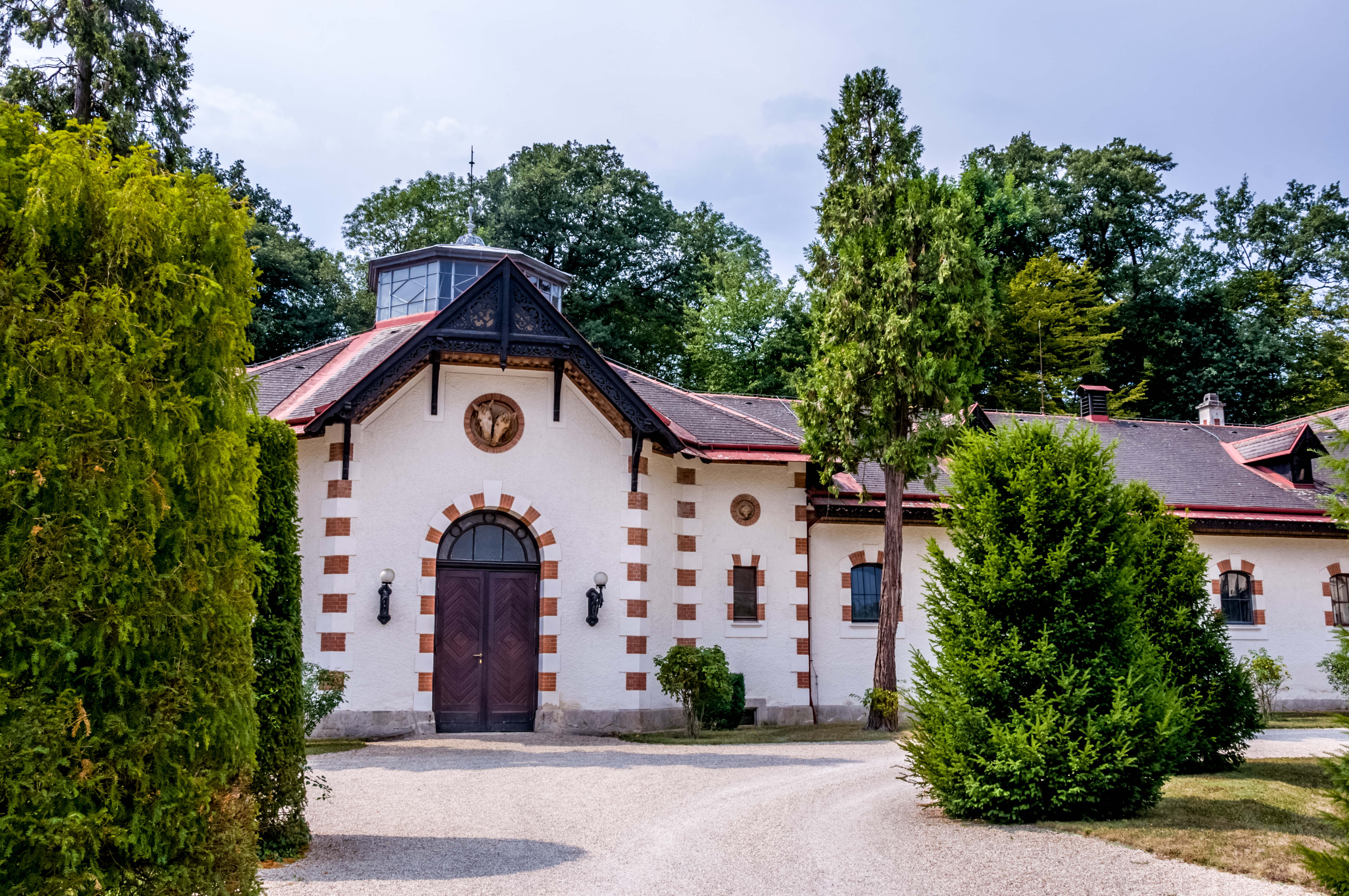 Horse stables in the courtyard of the Hermesvilla in Vienna, Austria