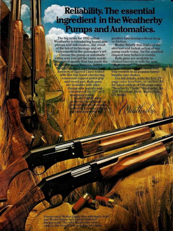1982 WEATHERBY Model Eighty-two Automatic & Ninety-two Pump Action SHOTGUN
