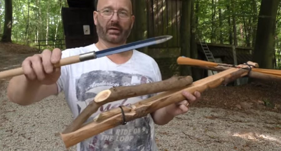 flintstones inspired crossbow