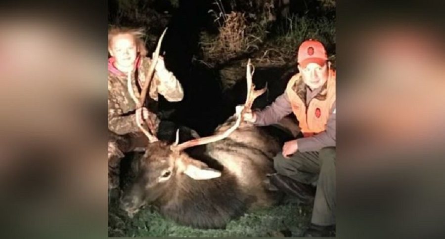 girl shoots elk