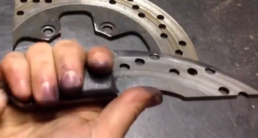make a knife from a disk brake