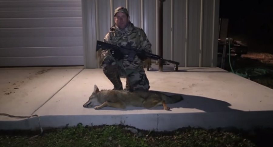 suppressed .22 rifle takes out coyote
