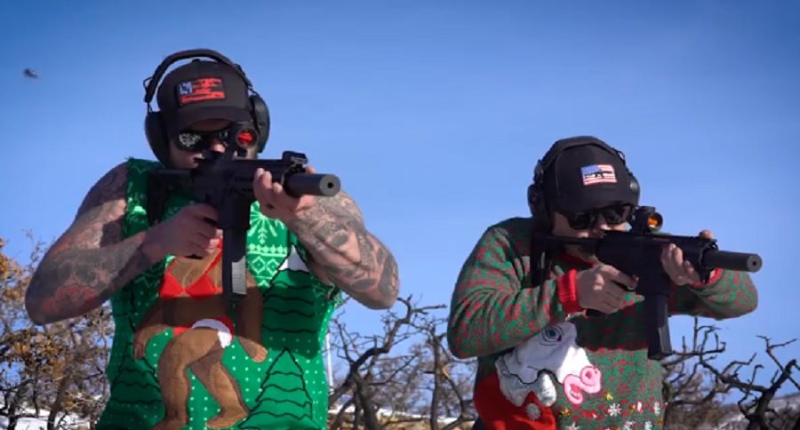 christmas carols sung with guns