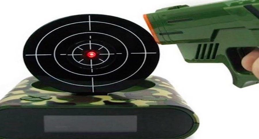 For the Gun Owner Who Has Everything: The Pistol Alarm Clock - Wide
