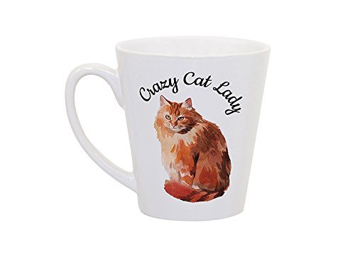 orange cat lady mug