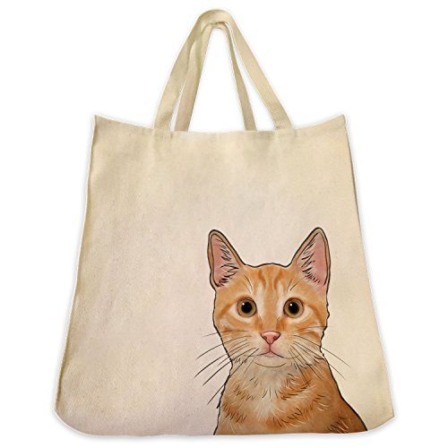 orange cat tote bag