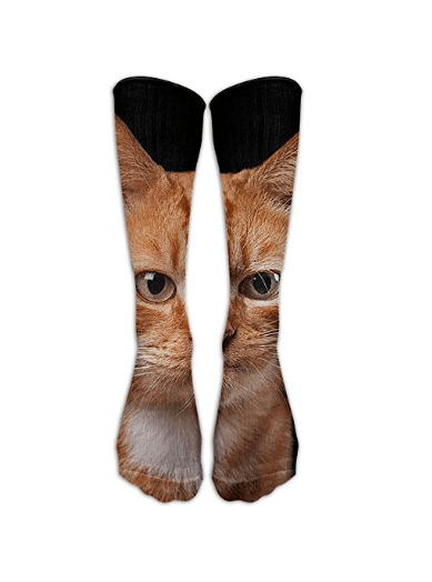 Orange cat tube socks