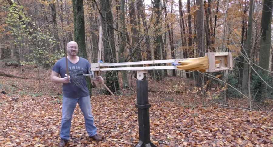 slingshot shoots swords