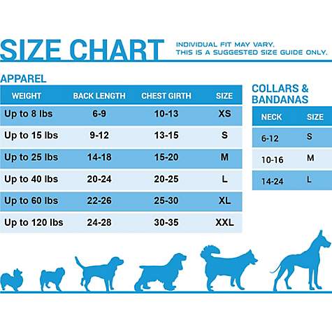 dog jersey size chart