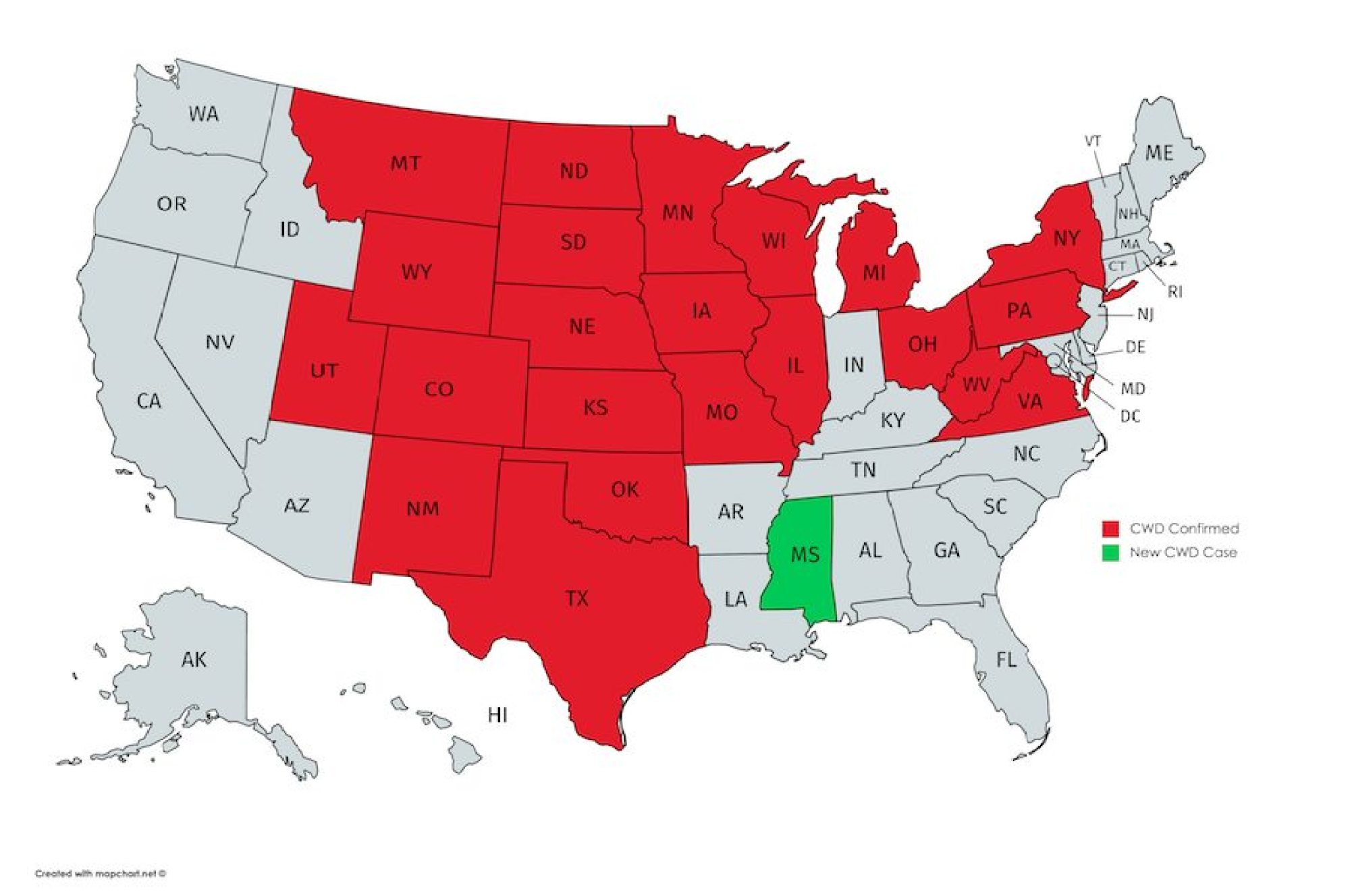 chronic wasting disease cwd map