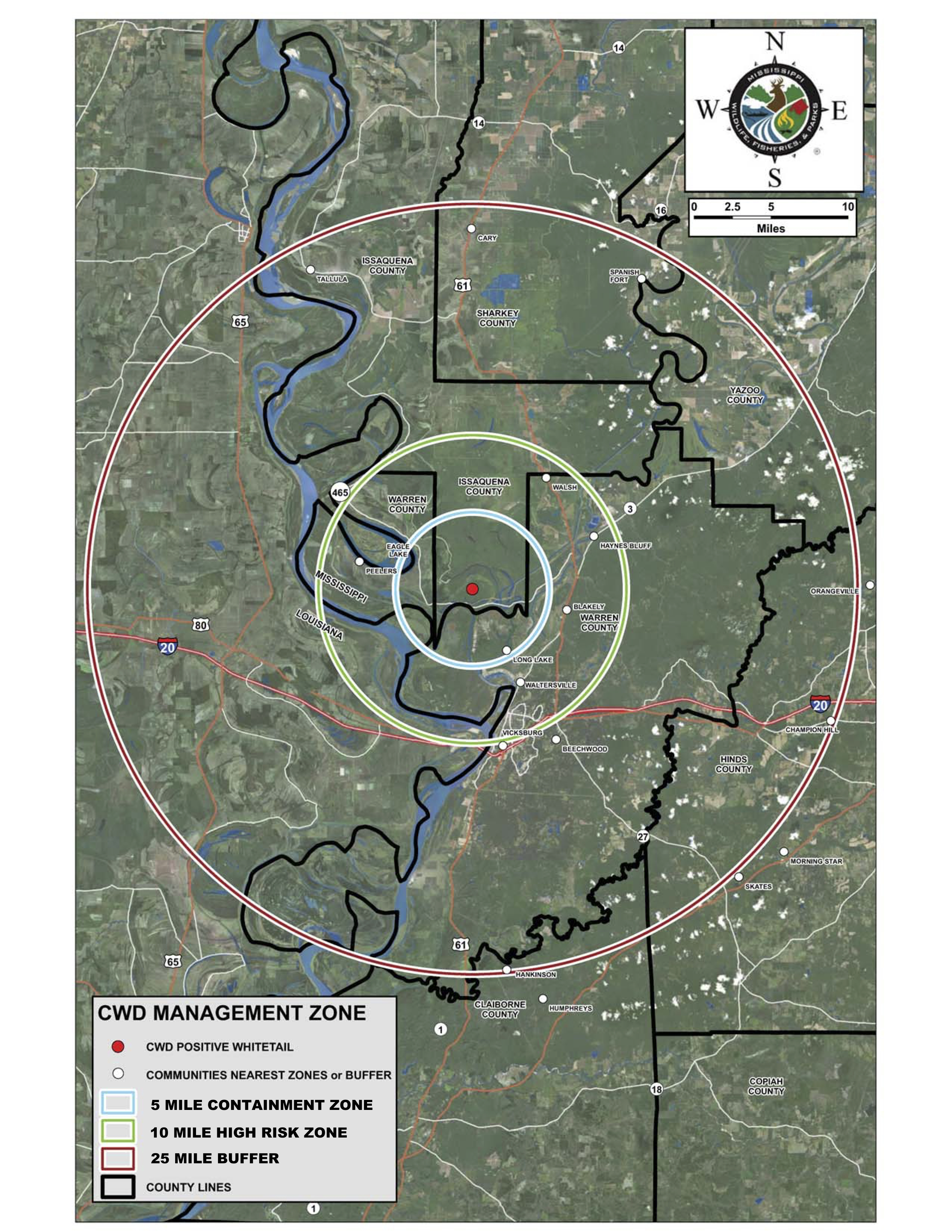 chronic wasting disease cwd map mississippi