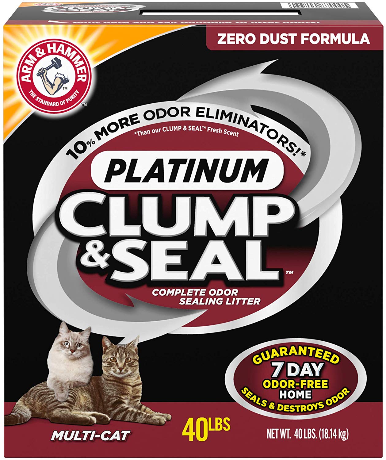 ARM & HAMMER Clump & Seal Platinum Cat Litter, Multi-Cat