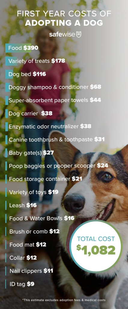 first year costs of adopting a dog