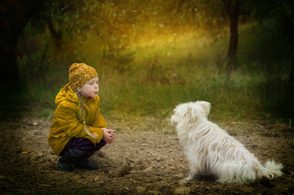 child and dog