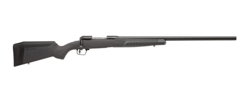 Savage 110 Varmint rifle on white background