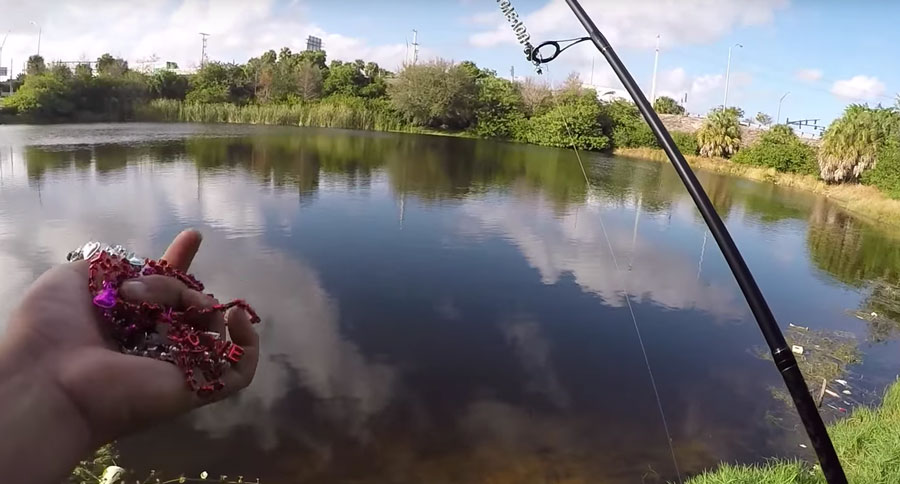 Video: Angler Uses DIY Lure Made From Valentine's Day Decorations