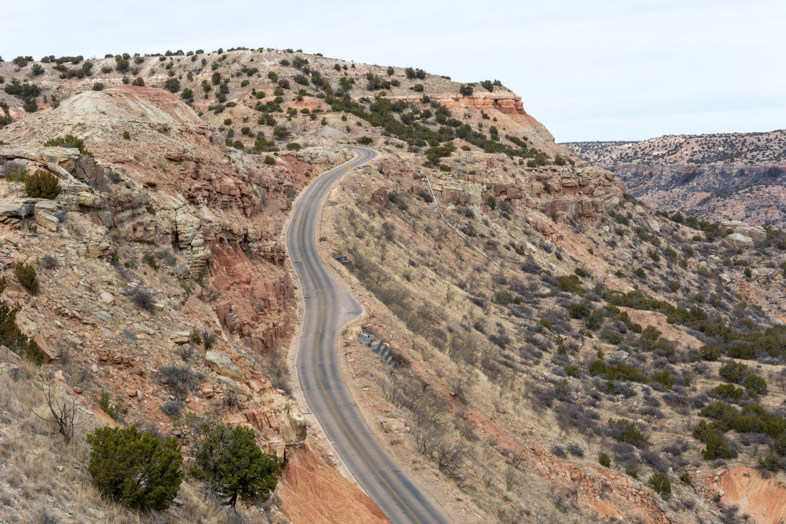 Road in Palo Duro Canyon in Texas.