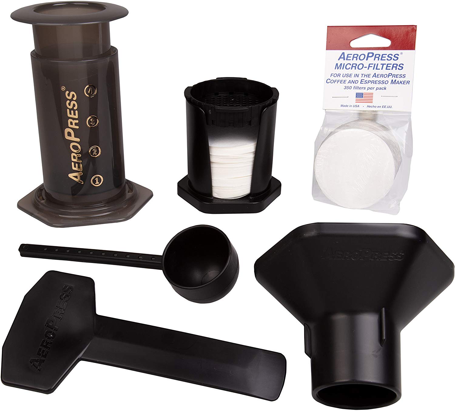 AeroPress Coffee and Espresso Maker with Bonus 350 Micro Filters (700 Total)