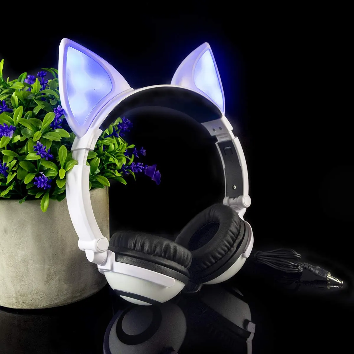 LIMSON Over-Ear Headphones,Stereo LED Light Up On-Ear Headphones