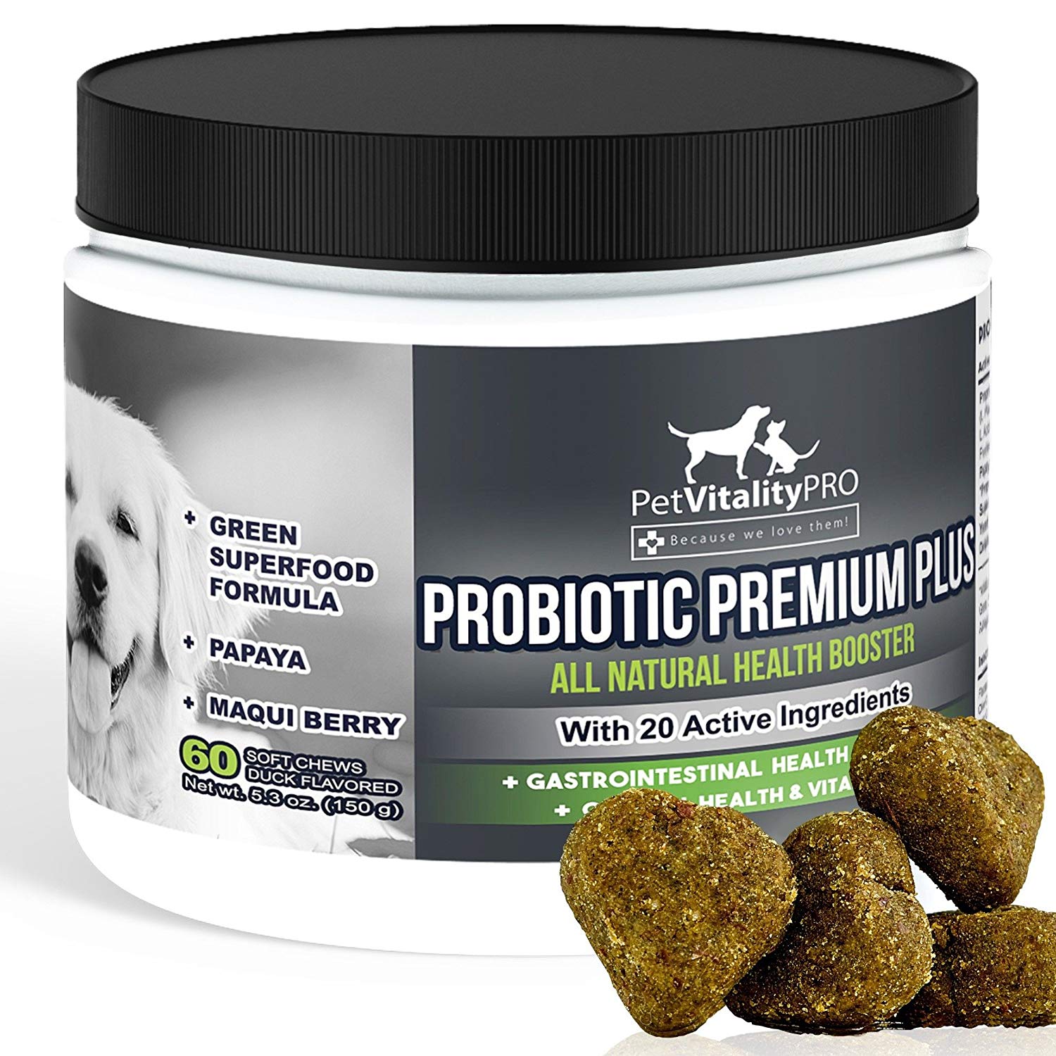 PetVitalityPRO Probiotics for Dogs with Natural Digestive Enzymes