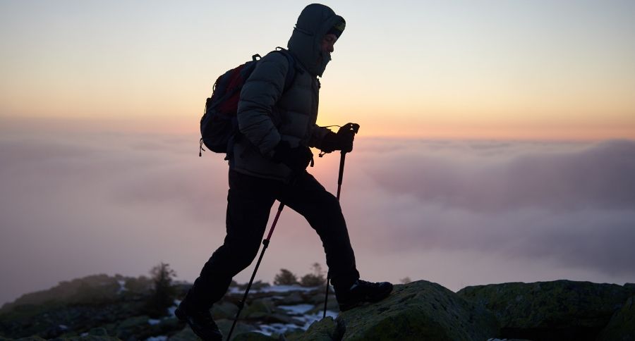 hiking in mountains