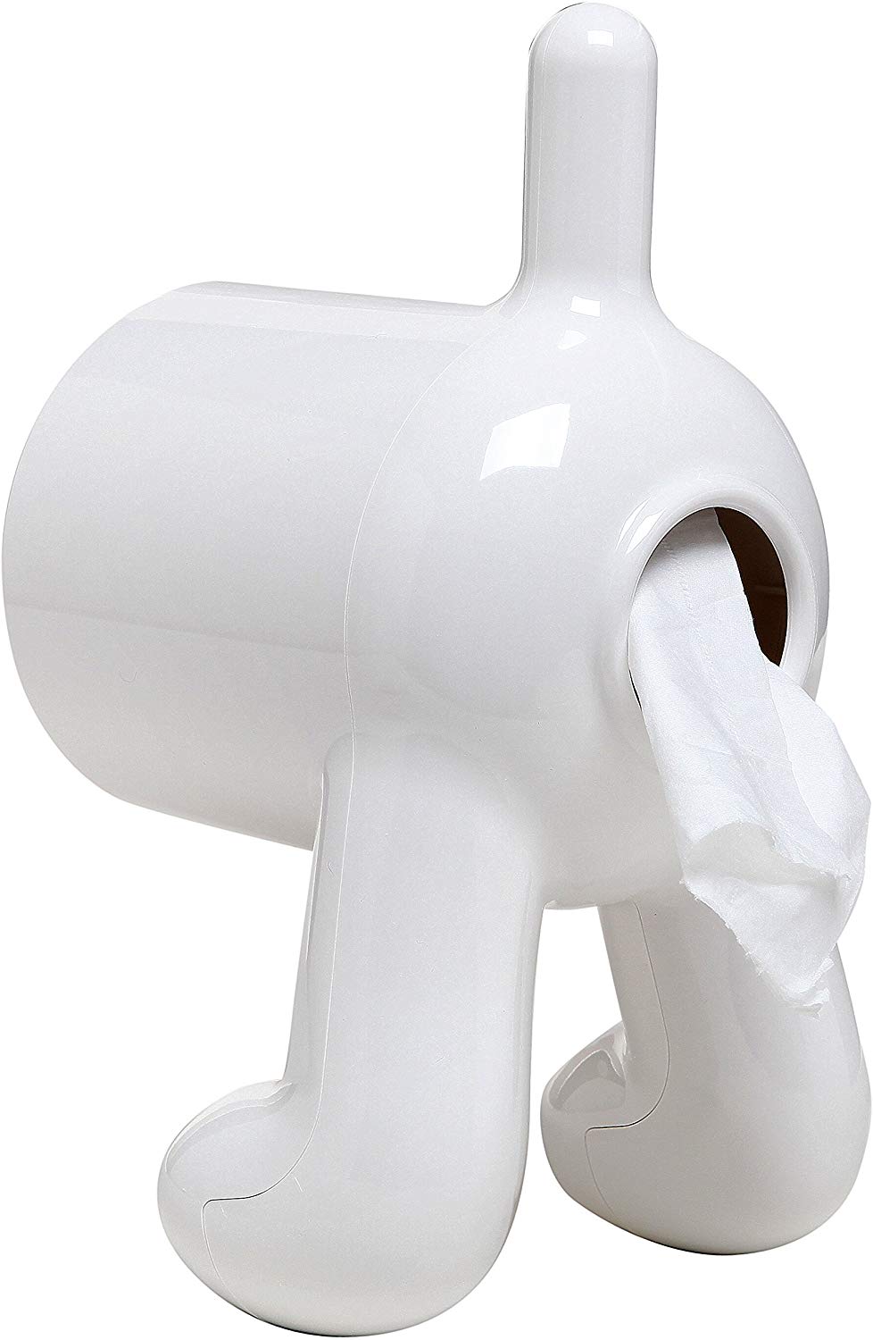 Funny White Dog's Rear End Wall Mounted Single Toilet Paper Roll Holder