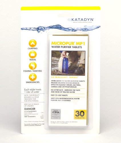 Katadyn Micropur MP1 Water Purification Tablets (30 Count)