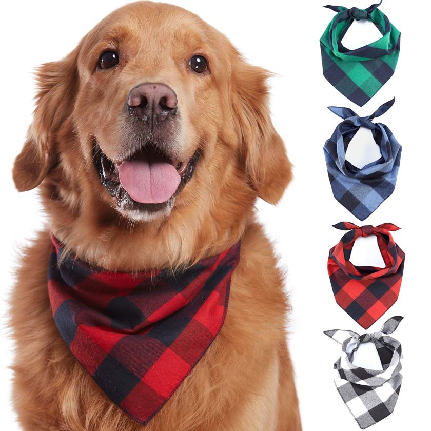 plaid bandana for dog