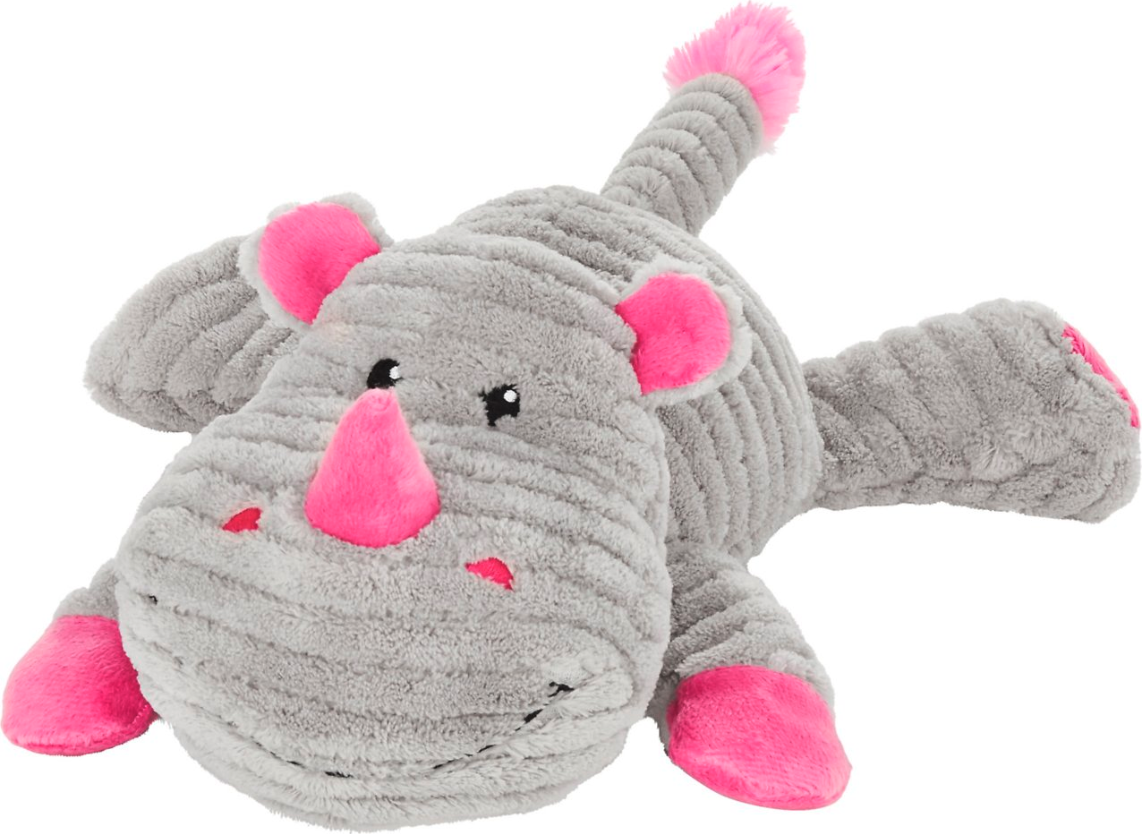 Frisco Corduroy Plush Squeaking Rhino Dog Toy