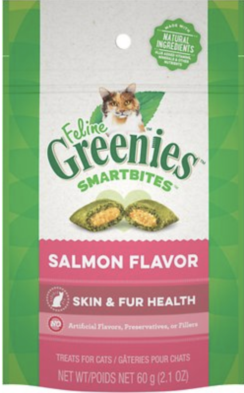 Greenies Feline SmartBites Healthy Skin & Fur Salmon Flavor Cat Treats