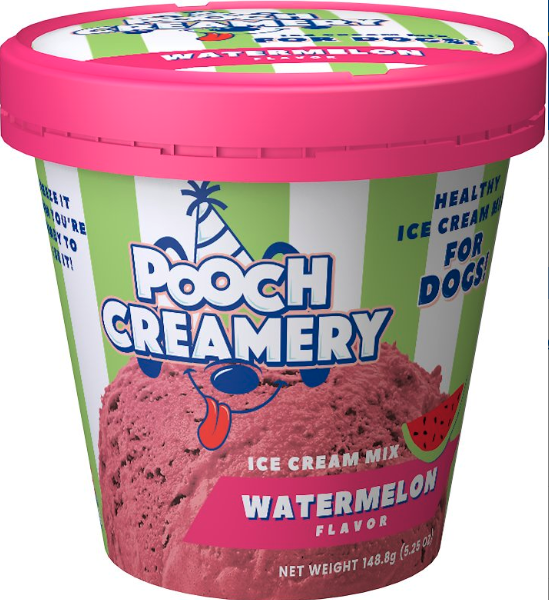 Pooch Creamery Watermelon Flavor Ice Cream Mix Dog Treat, 5.25-oz cup